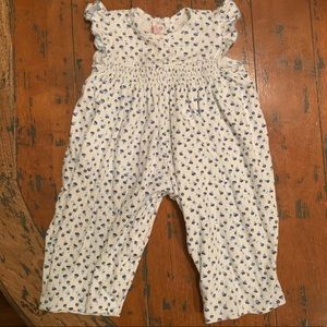 Romper with ruffle cap sleeves